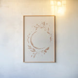 Lunar I Neutral by Becky Thorns. shown as a paper print in a natural frame. Available as a archival giclee rolled canvas, fine art paper, or poster print. SKU 75900h.