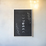 Lunar II by Becky Thorns. shown as a paper print in a white frame. Available as a archival giclee rolled canvas, fine art paper, or poster print. SKU 67815h.
