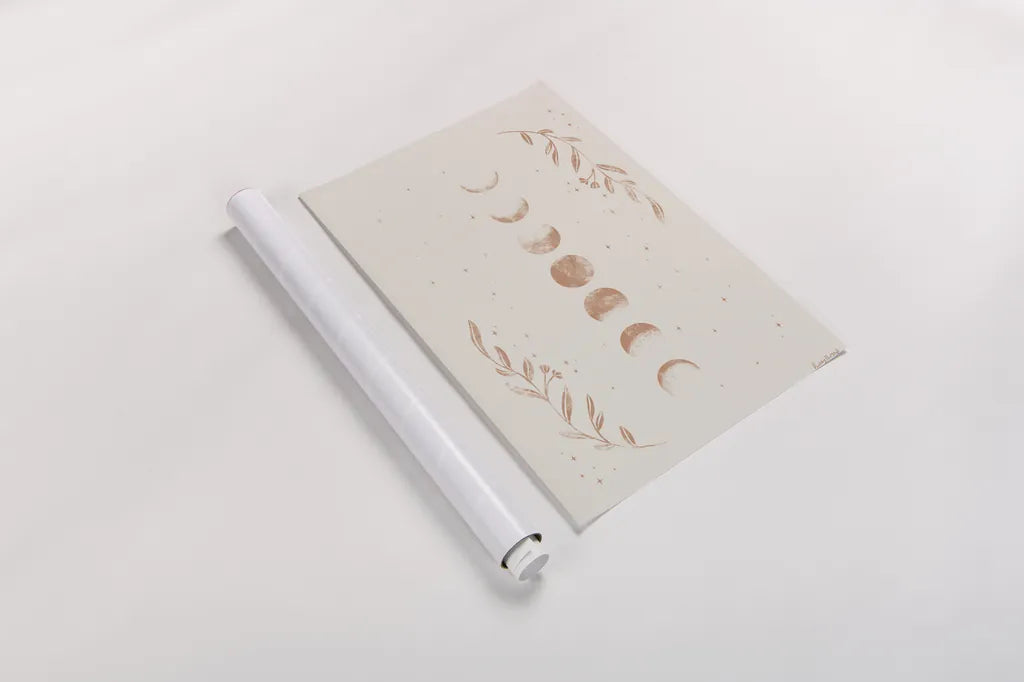 Lunar II Neutral by Becky Thorns. shown as a rolled paper print. Available as archival giclee rolled canvas, fine art paper, or poster print. SKU 75901h.