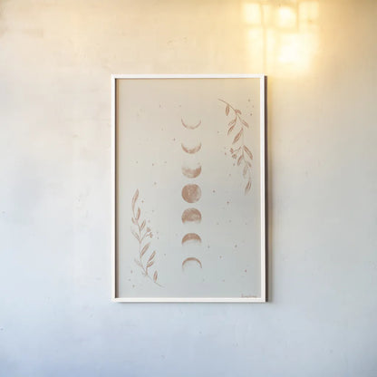 Lunar II Neutral by Becky Thorns. shown as a paper print in a white frame. Available as a archival giclee rolled canvas, fine art paper, or poster print. SKU 75901h.