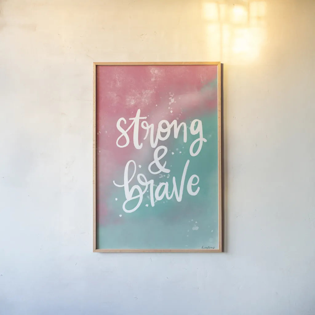 Magical Girl I by Becky Thorns. shown as a paper print in a natural frame. Available as a archival giclee rolled canvas, fine art paper, or poster print. SKU 66454h.