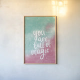 Magical Girl II by Becky Thorns. shown as a paper print in a natural frame. Available as a archival giclee rolled canvas, fine art paper, or poster print. SKU 66455h.
