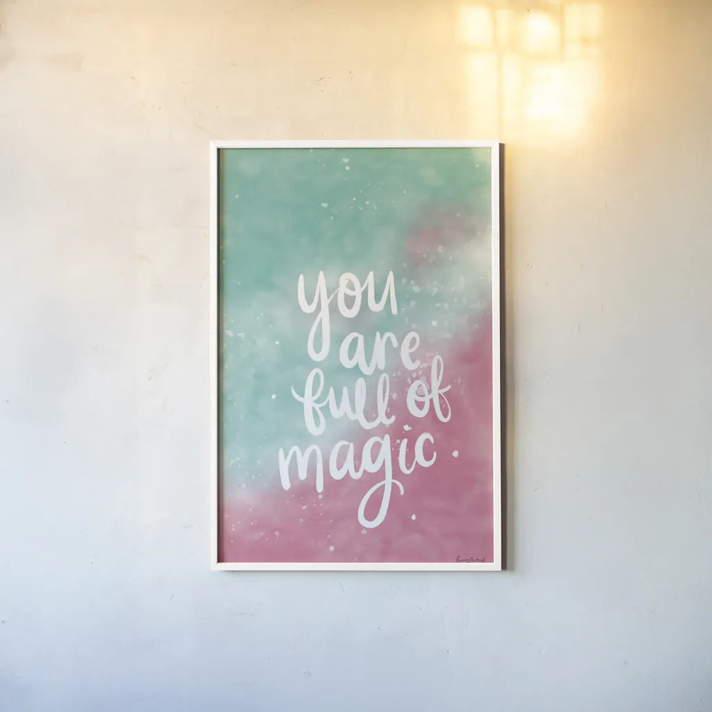 Magical Girl II by Becky Thorns. shown as a paper print in a white frame. Available as a archival giclee rolled canvas, fine art paper, or poster print. SKU 66455h.