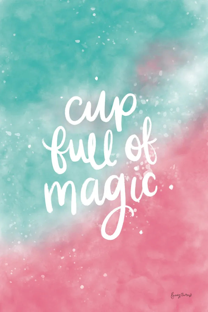 Magical Girl II Cup Full of Magic by Becky Thorns. SKU 67758h. Archival Giclee Fine art print for wall decor.