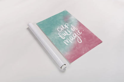 Magical Girl II Cup Full of Magic by Becky Thorns. shown as a rolled paper print. Available as archival giclee rolled canvas, fine art paper, or poster print. SKU 67758h.