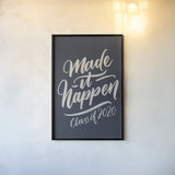 Make It Happen v2 by Becky Thorns. shown as a paper print in a black flame. Available as a archival giclee rolled canvas, fine art paper, or poster print. SKU 58757h.