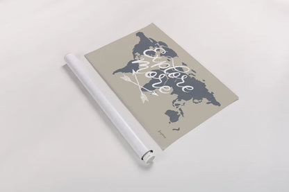 Mapped Out II by Becky Thorns. shown as a rolled paper print. Available as archival giclee rolled canvas, fine art paper, or poster print. SKU 68326i.