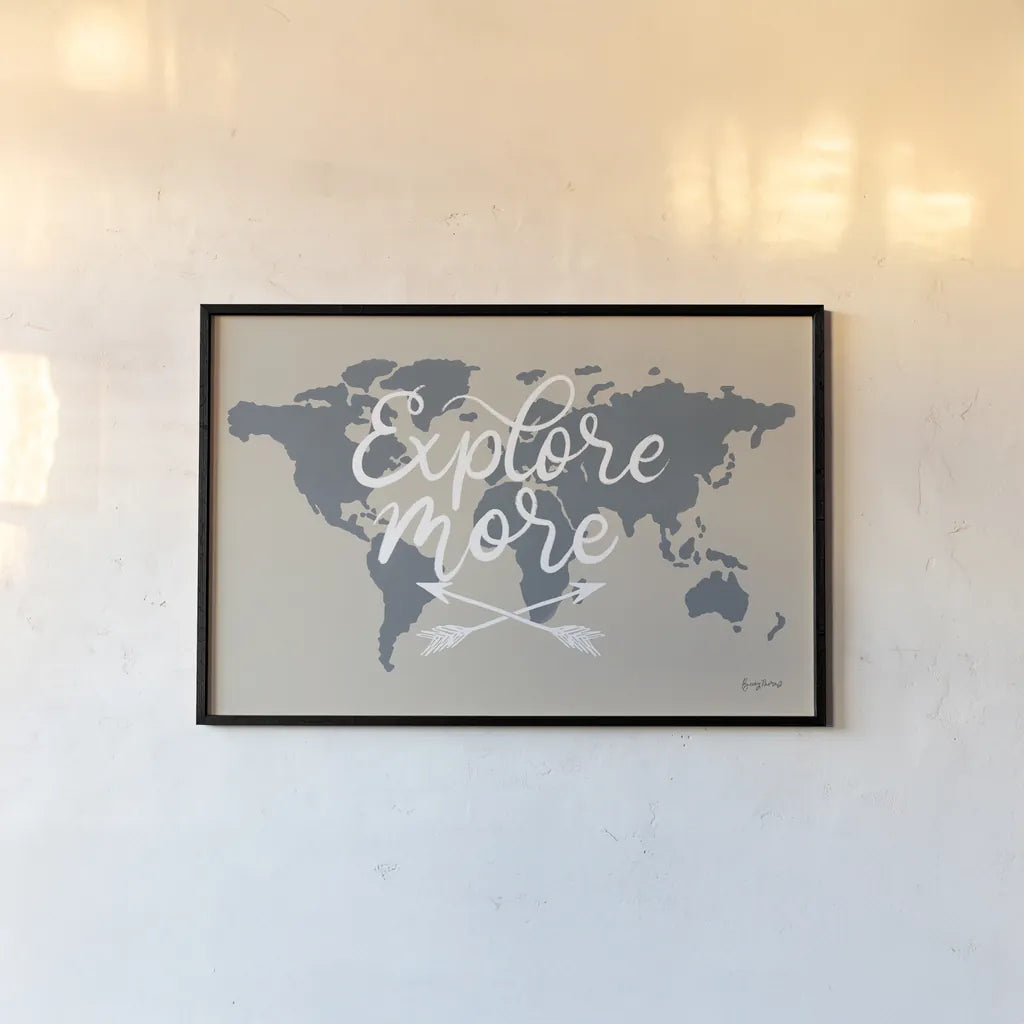 Mapped Out II by Becky Thorns. shown as a paper print in a black flame. Available as a archival giclee rolled canvas, fine art paper, or poster print. SKU 68326i.