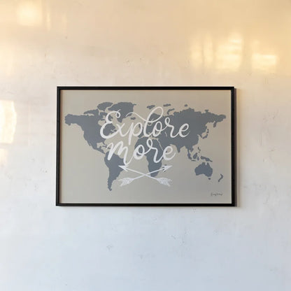 Mapped Out II by Becky Thorns. shown as a paper print in a black flame. Available as a archival giclee rolled canvas, fine art paper, or poster print. SKU 68326i.