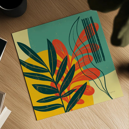 Mid Century Modern I by Becky Thorns. Shown as a detailed flat fine art print, highlighting archival giclee quality. Available as an archival giclee rolled canvas, fine art paper, or poster print. SKU 64668a.