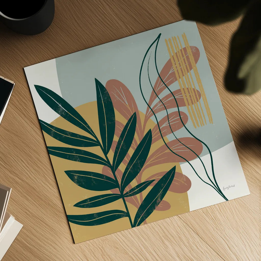 Mid Century Modern I Light by Becky Thorns. Shown as a detailed flat fine art print, highlighting archival giclee quality. Available as an archival giclee rolled canvas, fine art paper, or poster print. SKU 69581a.