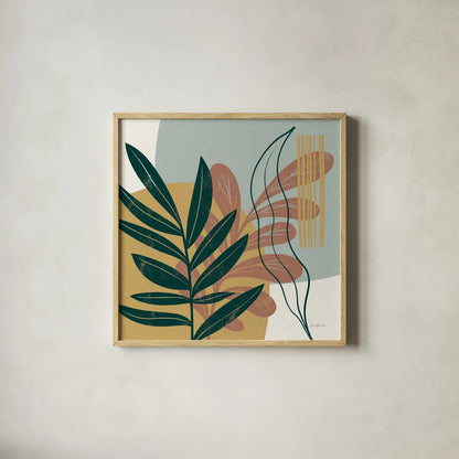 Mid Century Modern I Light by Becky Thorns. Shown in a natural wood glass frame for a timeless modern aesthetic. Available as an archival giclee rolled canvas, fine art paper, or poster print. SKU 69581a.