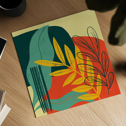 Mid Century Modern II by Becky Thorns. Shown as a detailed flat fine art print, highlighting archival giclee quality. Available as an archival giclee rolled canvas, fine art paper, or poster print. SKU 64669a.