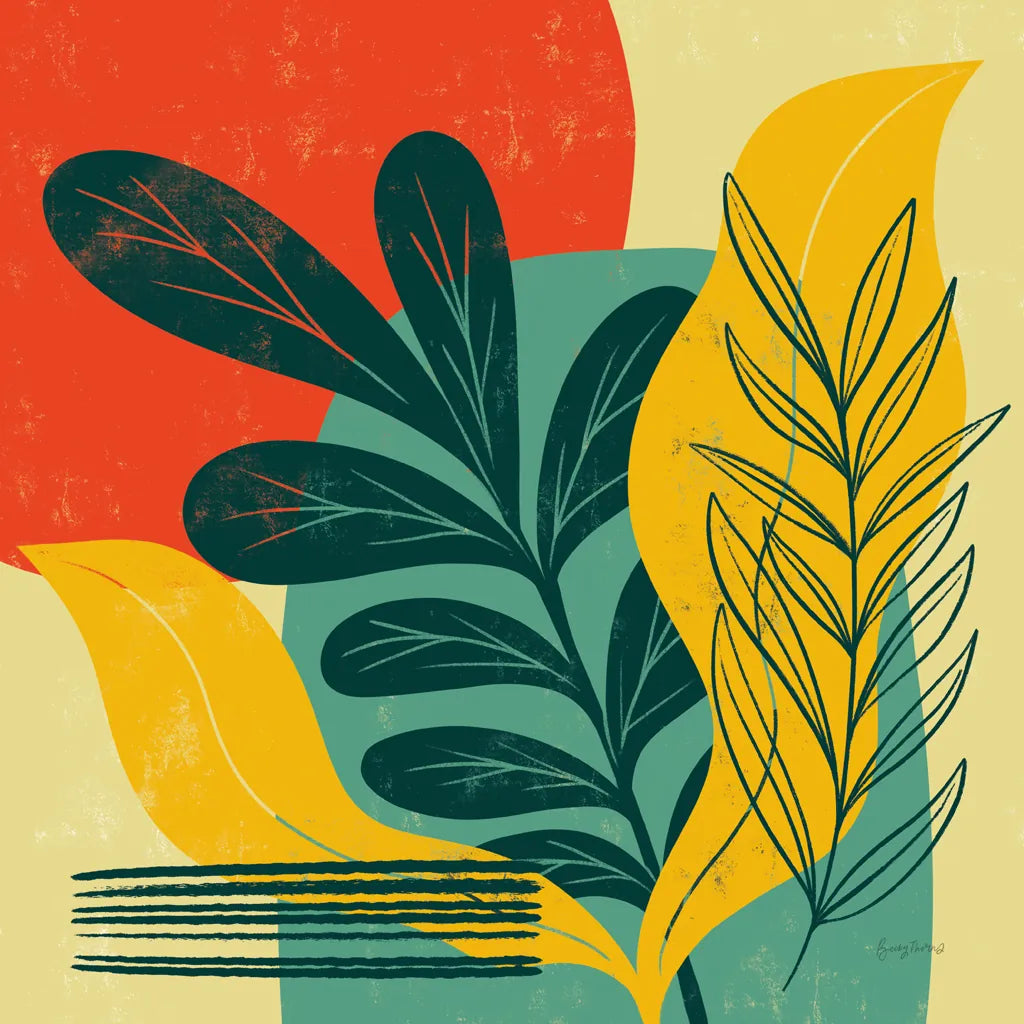 Mid Century Modern III by Becky Thorns. SKU 64670a. Archival Giclee Fine art print for wall decor.