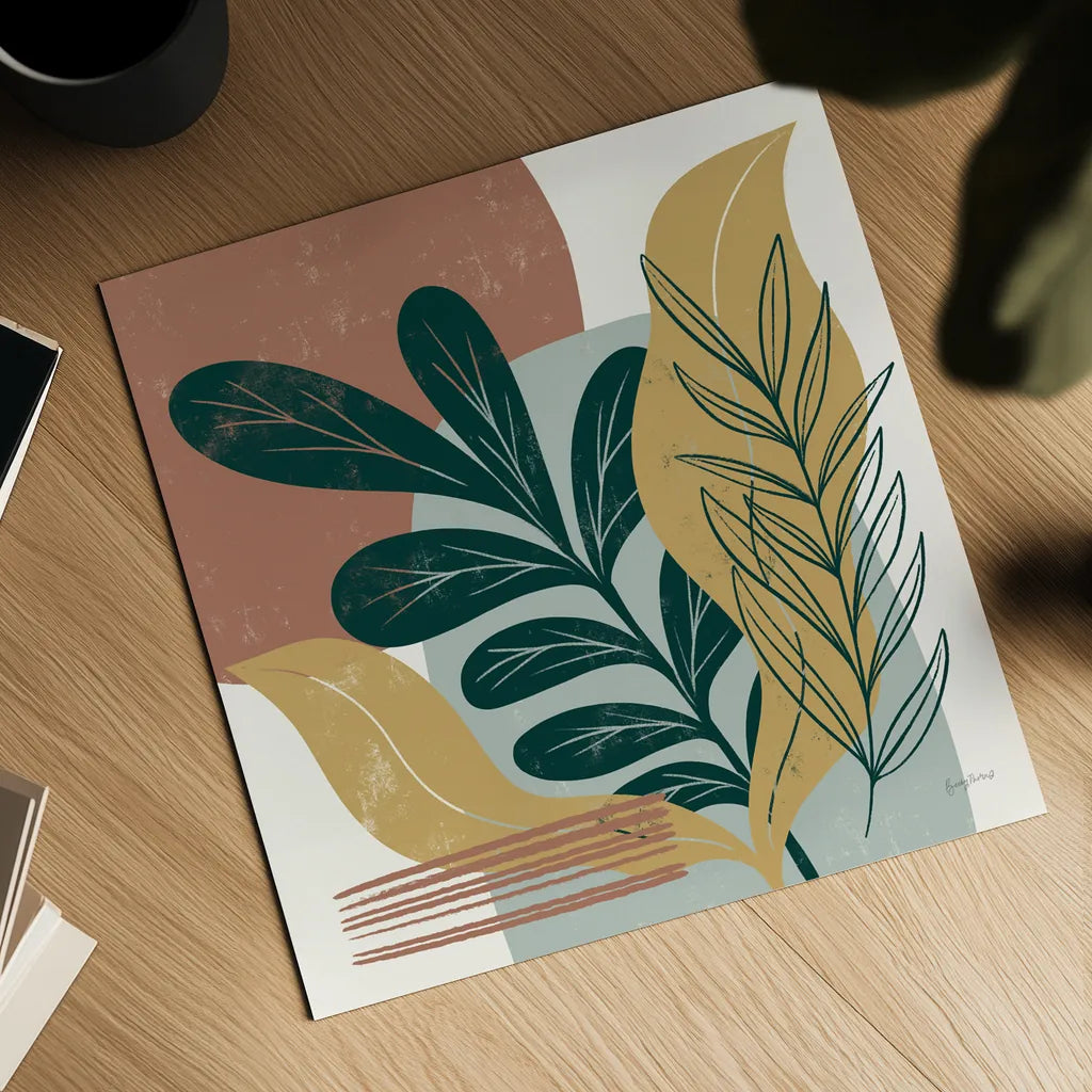 Mid Century Modern III Light by Becky Thorns. Shown as a detailed flat fine art print, highlighting archival giclee quality. Available as an archival giclee rolled canvas, fine art paper, or poster print. SKU 69583a.