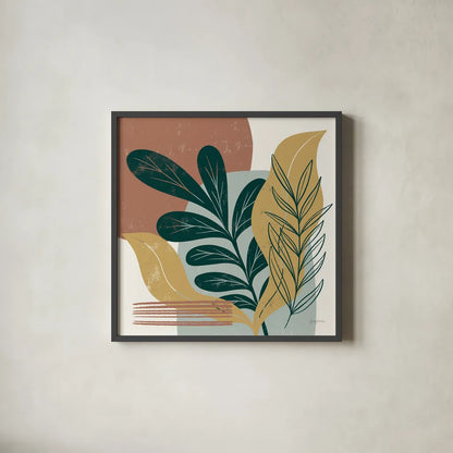 Mid Century Modern III Light by Becky Thorns. Shown in a sleek black glass frame for a contemporary gallery look. Available as an archival giclee rolled canvas, fine art paper, or poster print. SKU 69583a.