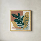 Mid Century Modern III Light by Becky Thorns. Shown in a natural wood glass frame for a timeless modern aesthetic. Available as an archival giclee rolled canvas, fine art paper, or poster print. SKU 69583a.