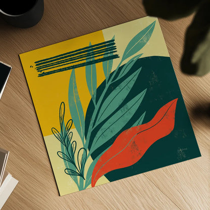 Mid Century Modern IV by Becky Thorns. Shown as a detailed flat fine art print, highlighting archival giclee quality. Available as an archival giclee rolled canvas, fine art paper, or poster print. SKU 64671a.