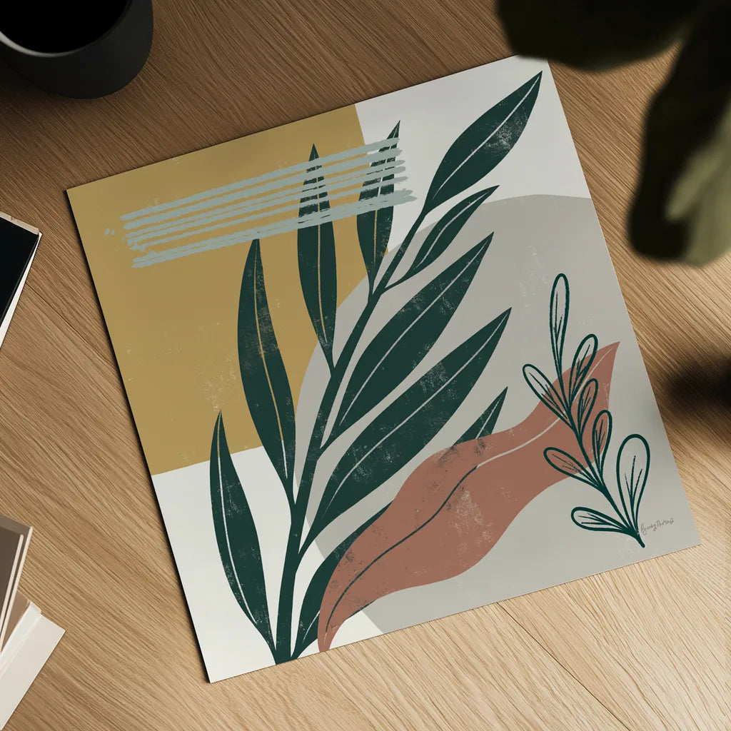 Mid Century Modern IV Light by Becky Thorns. Shown as a detailed flat fine art print, highlighting archival giclee quality. Available as an archival giclee rolled canvas, fine art paper, or poster print. SKU 69584a.