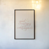 Mod Glam Good Energy I by Becky Thorns. shown as a paper print in a black flame. Available as a archival giclee rolled canvas, fine art paper, or poster print. SKU 66716h.