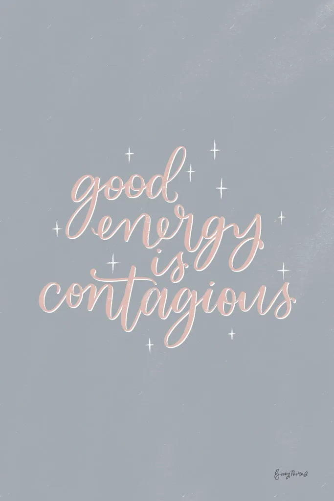 Mod Glam Good Energy I Pink Gray by Becky Thorns. SKU 68708h. Archival Giclee Fine art print for wall decor.