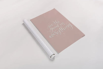 Mod Glam See the Good I Pink by Becky Thorns. shown as a rolled paper print. Available as archival giclee rolled canvas, fine art paper, or poster print. SKU 68709h.