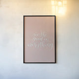 Mod Glam See the Good I Pink by Becky Thorns. shown as a paper print in a black flame. Available as a archival giclee rolled canvas, fine art paper, or poster print. SKU 68709h.
