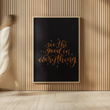 Mod Glam See the Good II Black by Becky Thorns. shown as over sized large wall art. Available as an archival giclee rolled canvas, fine art paper, or poster print. SKU 68875h.
