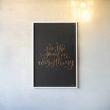 Mod Glam See the Good II Black by Becky Thorns. shown as a paper print in a white frame. Available as a archival giclee rolled canvas, fine art paper, or poster print. SKU 68875h.
