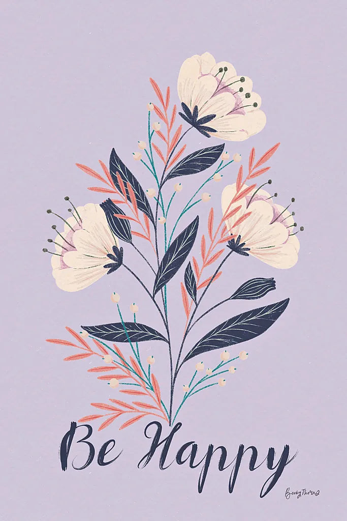 Modern Floral I Lilac by Becky Thorns. SKU 64130h. Archival Giclee Fine art print for wall decor.