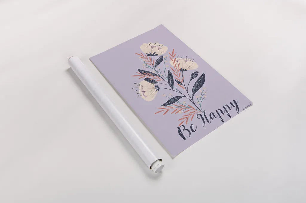 Modern Floral I Lilac by Becky Thorns. shown as a rolled paper print. Available as archival giclee rolled canvas, fine art paper, or poster print. SKU 64130h.