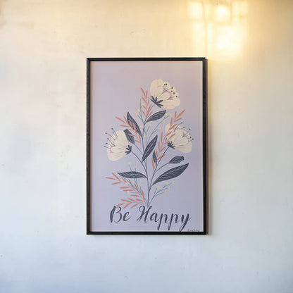 Modern Floral I Lilac by Becky Thorns. shown as a paper print in a black flame. Available as a archival giclee rolled canvas, fine art paper, or poster print. SKU 64130h.