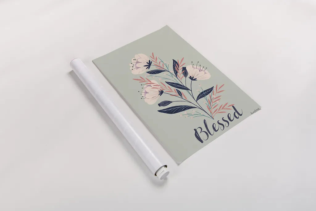 Modern Floral I Mint by Becky Thorns. shown as a rolled paper print. Available as archival giclee rolled canvas, fine art paper, or poster print. SKU 64131h.