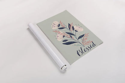 Modern Floral I Mint by Becky Thorns. shown as a rolled paper print. Available as archival giclee rolled canvas, fine art paper, or poster print. SKU 64131h.