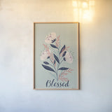 Modern Floral I Mint by Becky Thorns. shown as a paper print in a natural frame. Available as a archival giclee rolled canvas, fine art paper, or poster print. SKU 64131h.