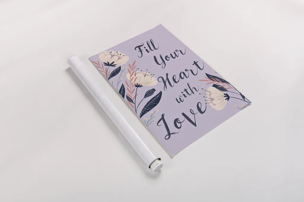 Modern Floral II Lilac by Becky Thorns. shown as a rolled paper print. Available as archival giclee rolled canvas, fine art paper, or poster print. SKU 64132h.