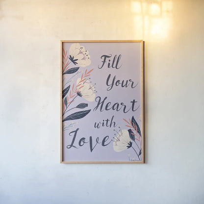 Modern Floral II Lilac by Becky Thorns. shown as a paper print in a natural frame. Available as a archival giclee rolled canvas, fine art paper, or poster print. SKU 64132h.