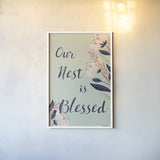 Modern Floral II Mint by Becky Thorns. shown as a paper print in a white frame. Available as a archival giclee rolled canvas, fine art paper, or poster print. SKU 64133h.