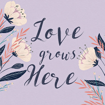 Modern Floral III Square Lilac by Becky Thorns. SKU 64134a. Archival Giclee Fine art print for wall decor.