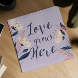 Modern Floral III Square Lilac by Becky Thorns. Shown as a detailed flat fine art print, highlighting archival giclee quality. Available as an archival giclee rolled canvas, fine art paper, or poster print. SKU 64134a.