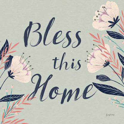 Modern Floral III Square Mint by Becky Thorns. SKU 64135a. Archival Giclee Fine art print for wall decor.