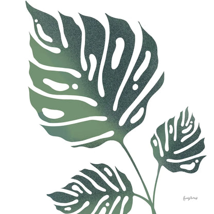 Monstera IV White by Becky Thorns. SKU 56168a. Archival Giclee Fine art print for wall decor.