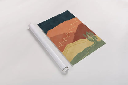 Mountainous II by Becky Thorns. shown as a rolled paper print. Available as archival giclee rolled canvas, fine art paper, or poster print. SKU 75965h.