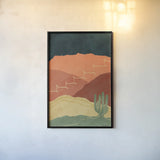 Mountainous II by Becky Thorns. shown as a paper print in a black flame. Available as a archival giclee rolled canvas, fine art paper, or poster print. SKU 75965h.