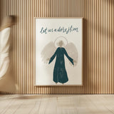 Nativity I by Becky Thorns. shown as over sized large wall art. Available as an archival giclee rolled canvas, fine art paper, or poster print. SKU 73736h.