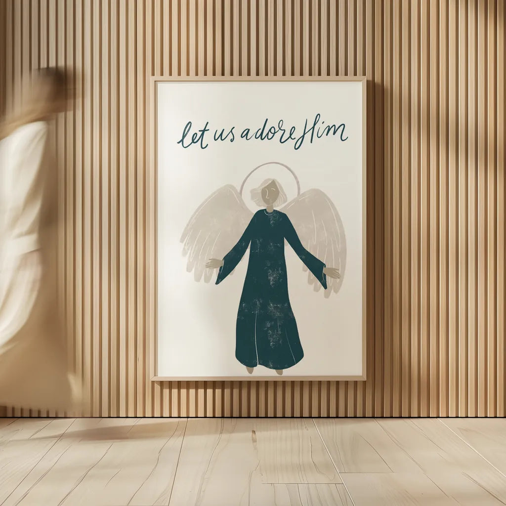 Nativity I by Becky Thorns. shown as over sized large wall art. Available as an archival giclee rolled canvas, fine art paper, or poster print. SKU 73736h.