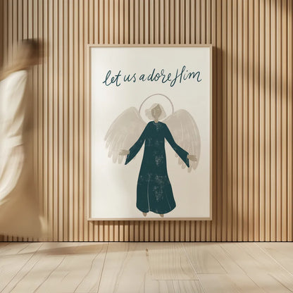 Nativity I by Becky Thorns. shown as over sized large wall art. Available as an archival giclee rolled canvas, fine art paper, or poster print. SKU 73736h.