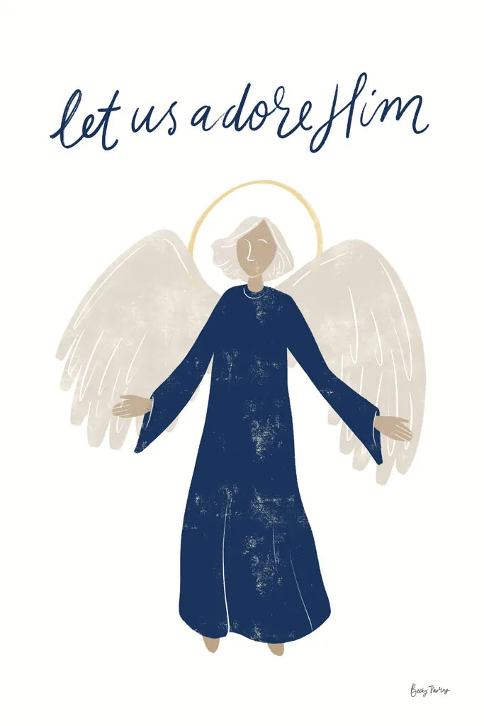 Nativity I with Navy by Becky Thorns. SKU 75405h. Archival Giclee Fine art print for wall decor.