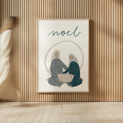 Nativity II by Becky Thorns. shown as over sized large wall art. Available as an archival giclee rolled canvas, fine art paper, or poster print. SKU 73737h.