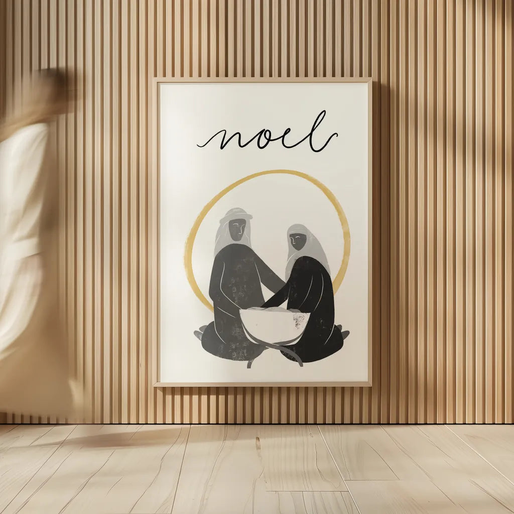 Nativity II BWG by Becky Thorns. shown as over sized large wall art. Available as an archival giclee rolled canvas, fine art paper, or poster print. SKU 75723h.